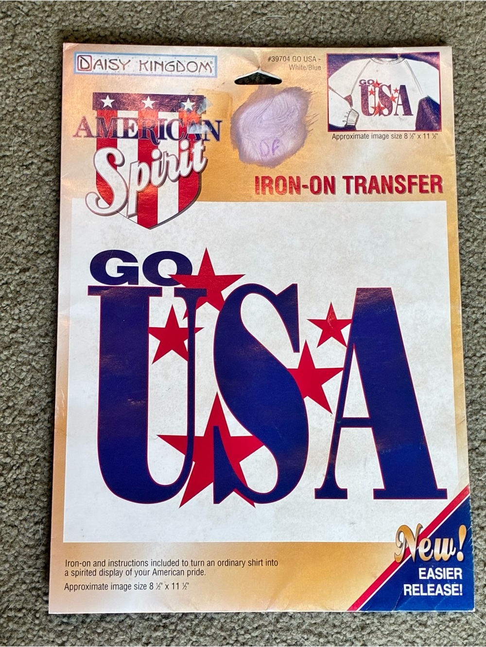 GO USA ~ AMERICAN SPIRIT ~ Daisy Kingdom Iron-On Transfer #39704 ~ 8½” x 11½”